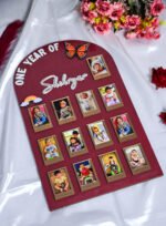 Arch Baby Photo Board Maroon,Ice Blue ,Beige